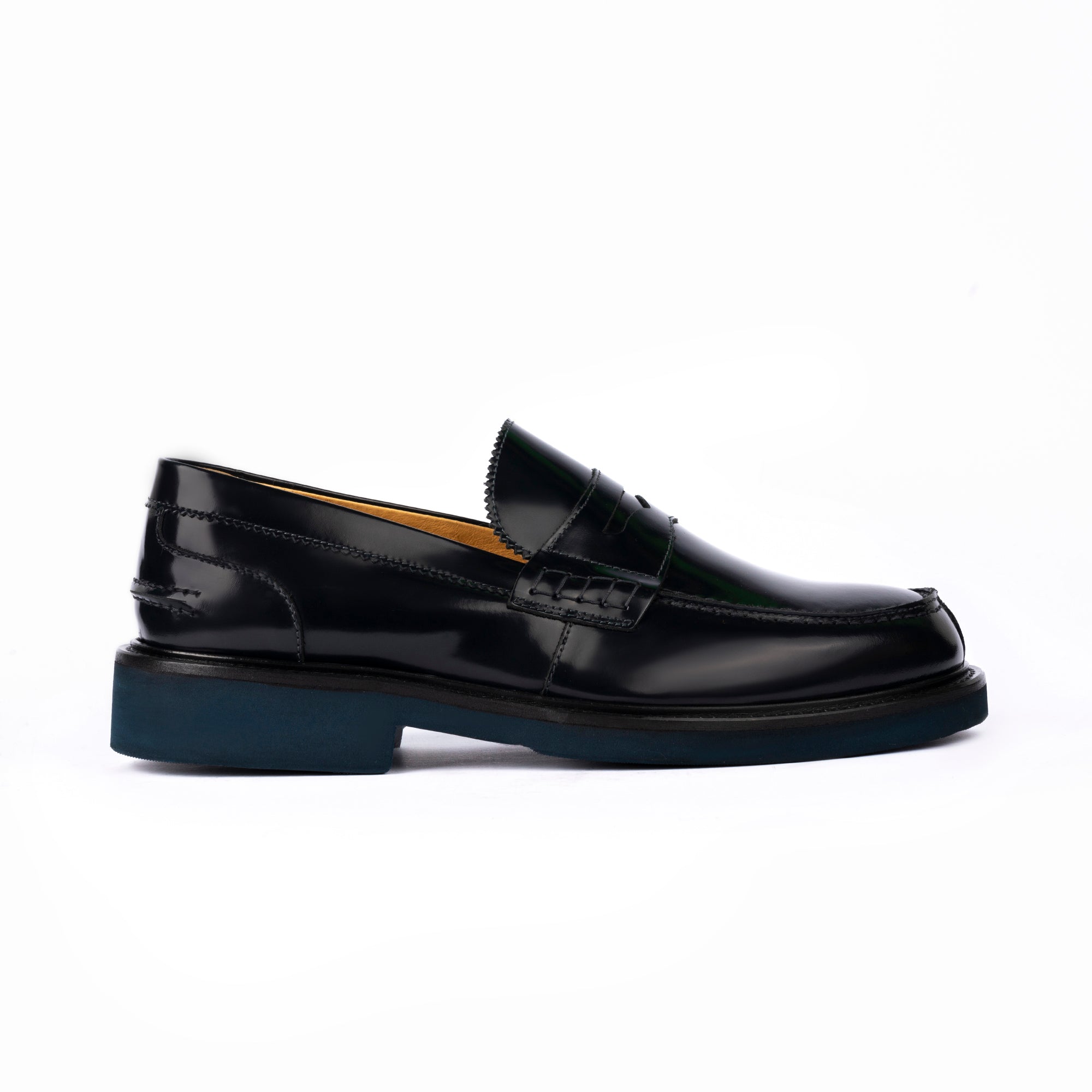 Mocassini Uomo Pelle Di Vitello Abrasivato Blu