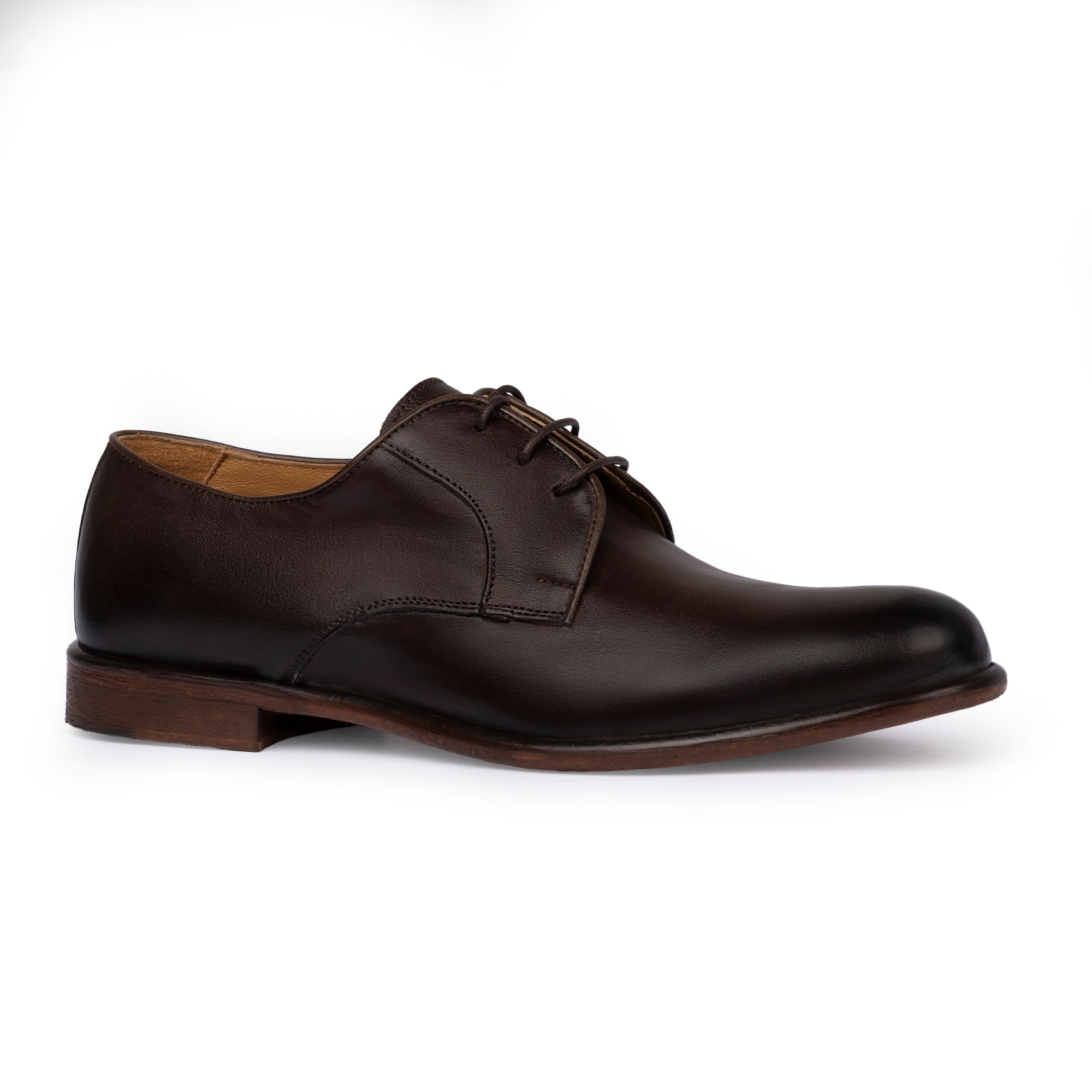 Derby Uomo Pelle Di Vitello Soft Castagno