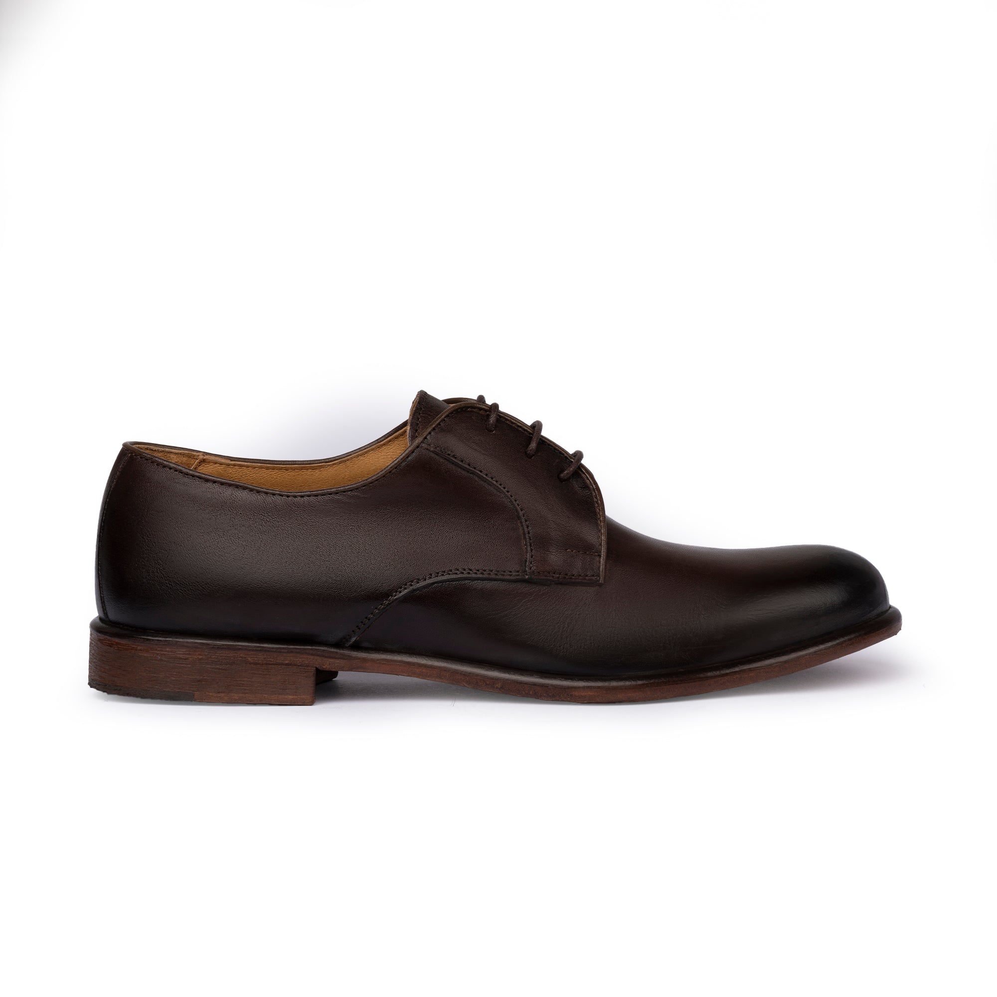 Derby Uomo Pelle Di Vitello Soft Castagno