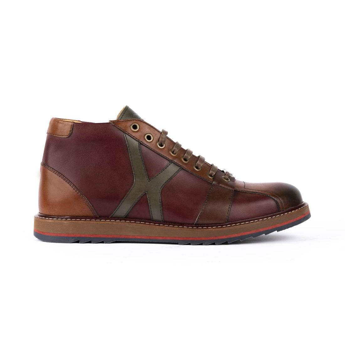 Sneakers Uomo Vitello Bordeaux