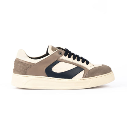 Sneakers Uomo Pelle/Camoscio Latte