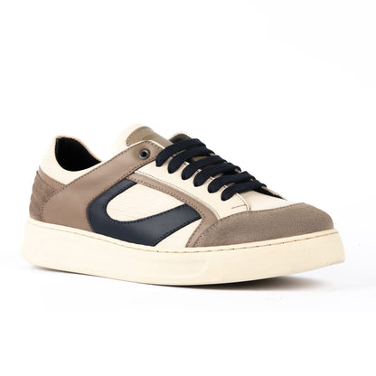 Sneakers Uomo Pelle/Camoscio Latte