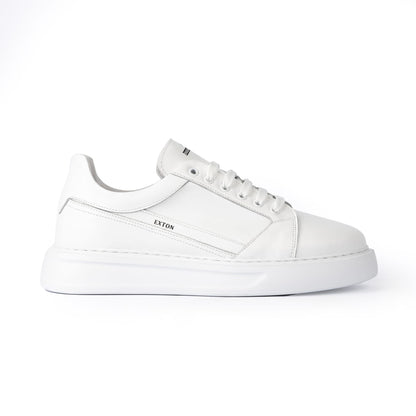 Sneakers Uomo Pelle Vitello Nappa Bianca