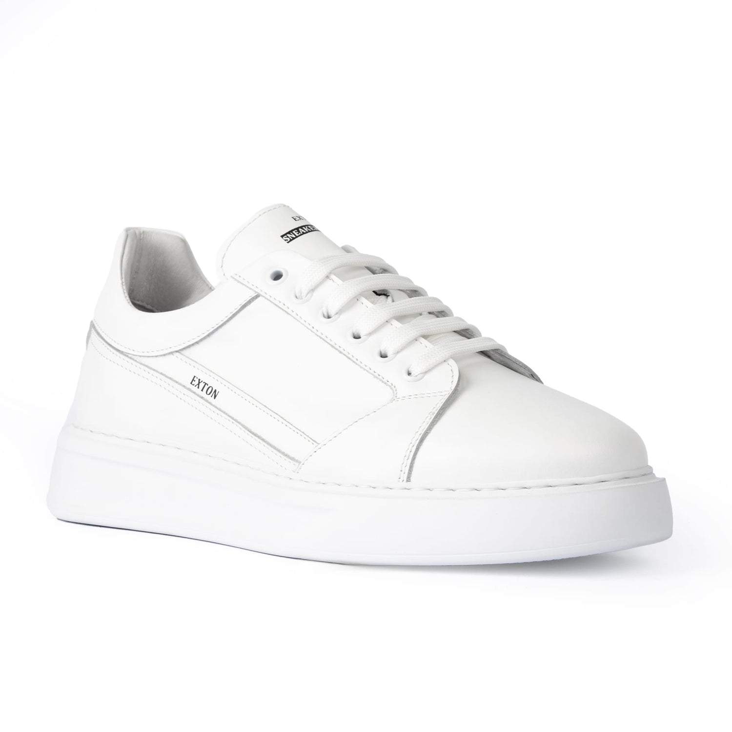 Sneakers Uomo Pelle Vitello Nappa Bianca