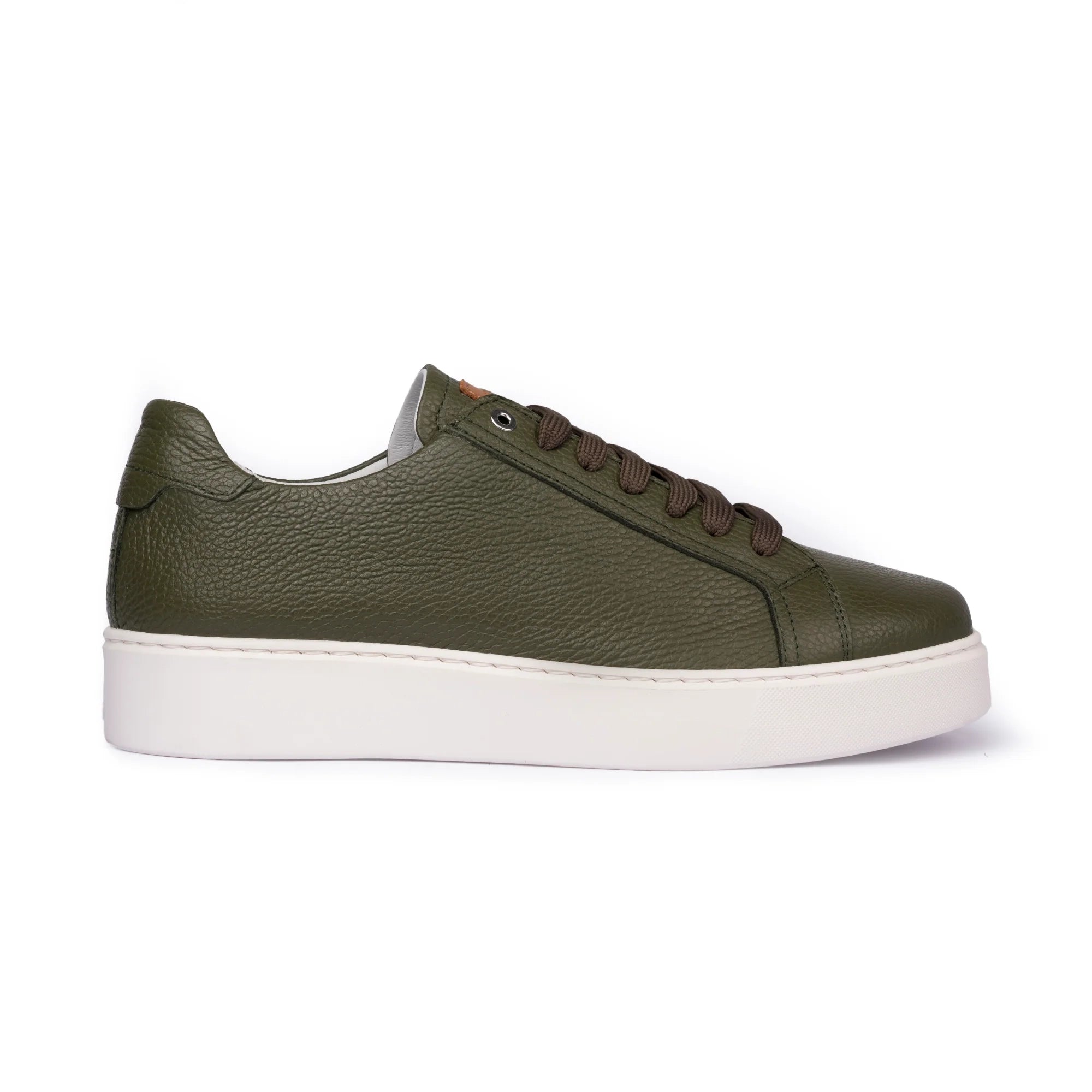 Sneakers Uomo Pelle Martellata Verde