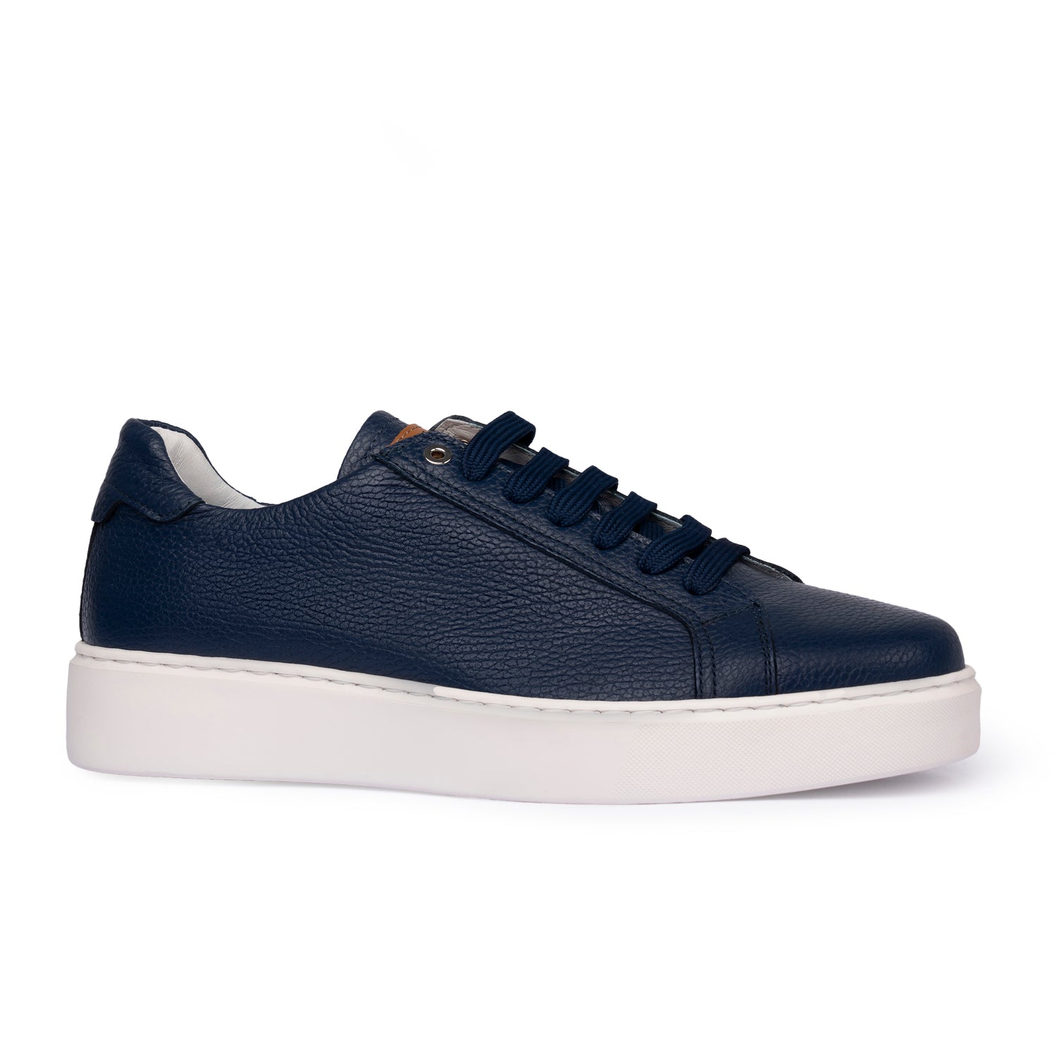 Sneakers Uomo Pelle Martellata Blu Intenso