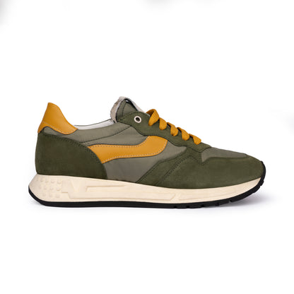 Sneakers Uomo Camoscio e Tessuto Verde