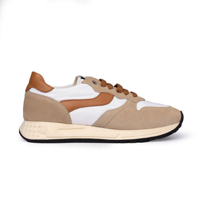 Sneakers Uomo Camoscio e Tessuto Beige