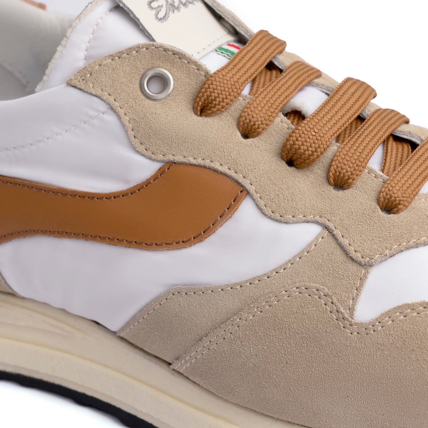 Sneakers Uomo Camoscio e Tessuto Beige