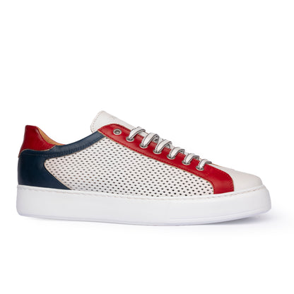 Sneakers Uomo Vitello Rosso/Marine