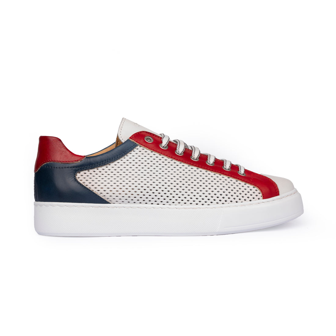 Sneakers Uomo Vitello Rosso/Marine