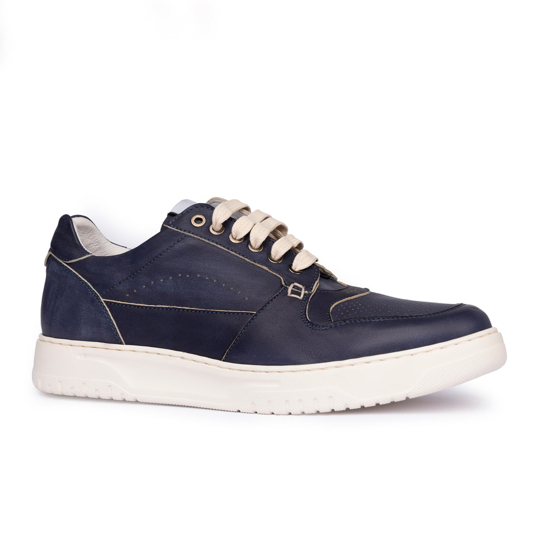 Sneakers Uomo Pelle Di Vitello Blu