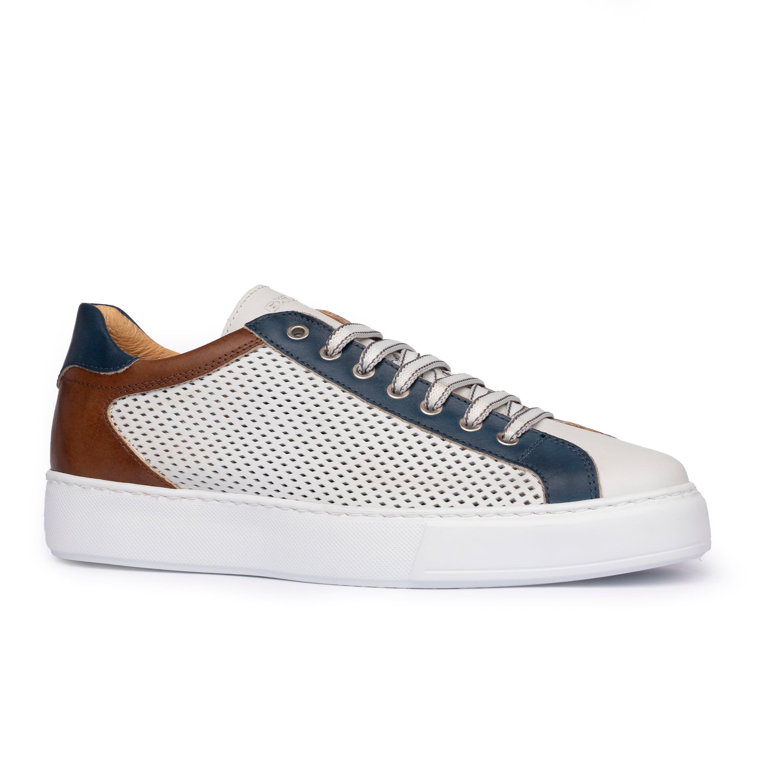 Sneakers Uomo Vitello Marine/Cuoio