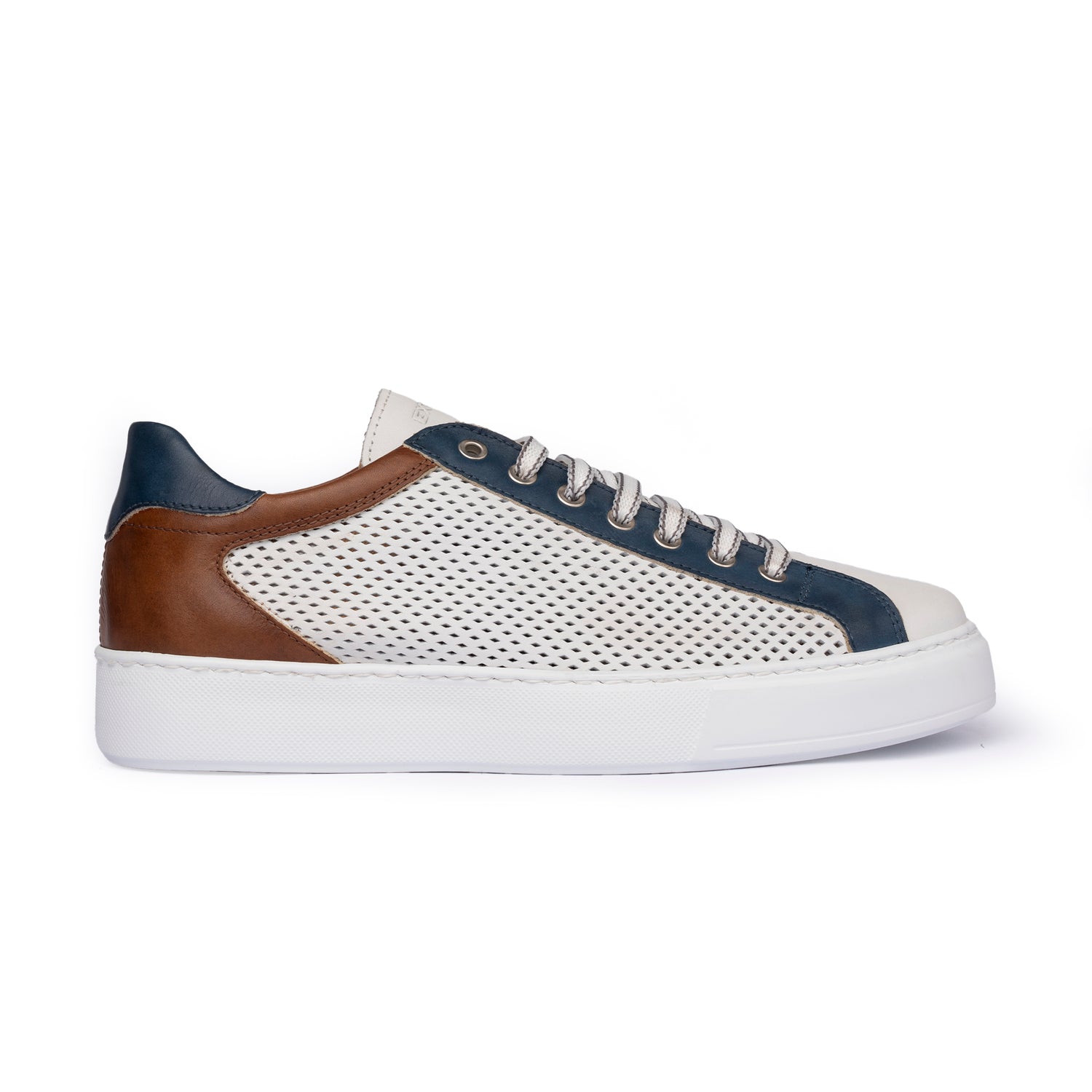 Sneakers Uomo Vitello Marine/Cuoio