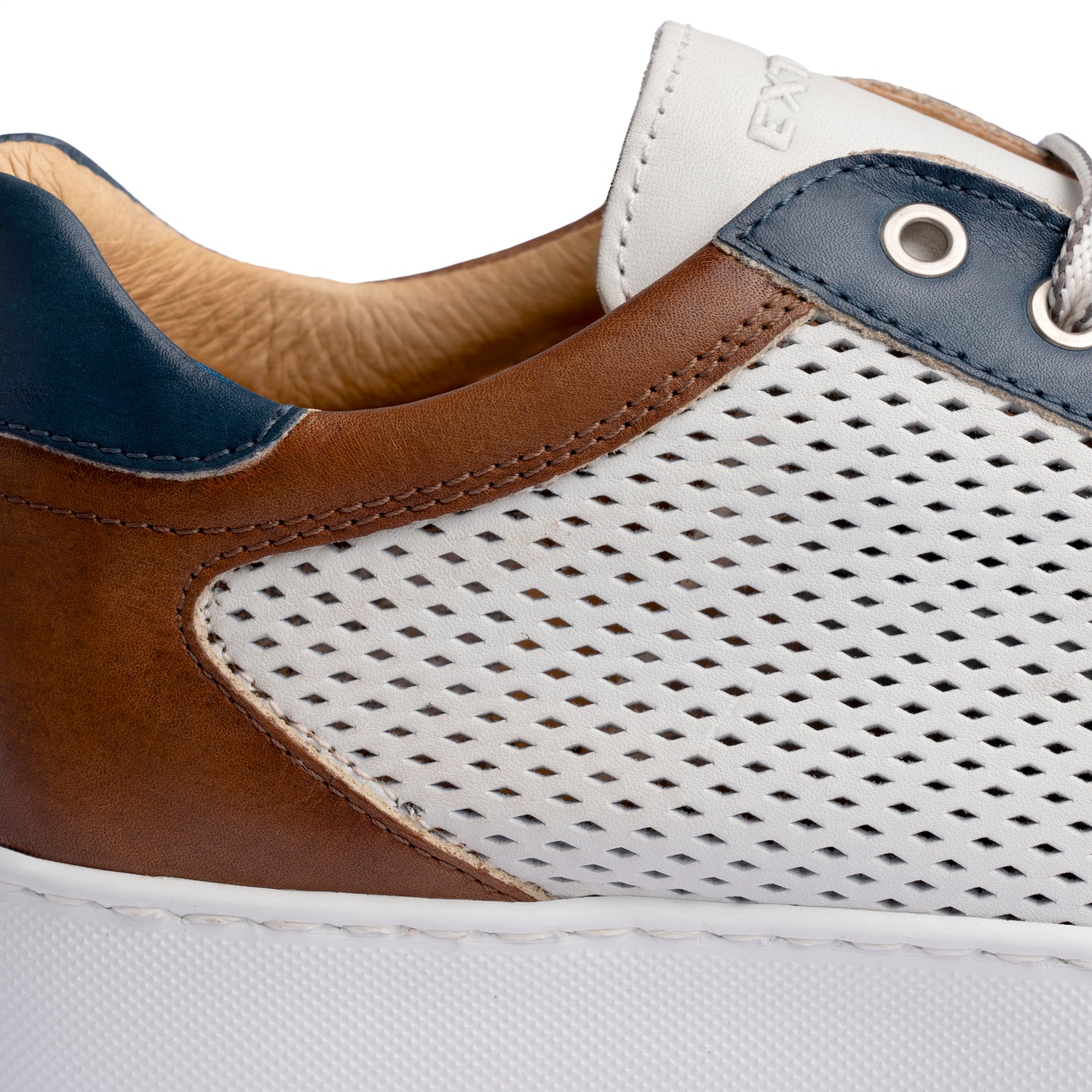 Sneakers Uomo Vitello Marine/Cuoio