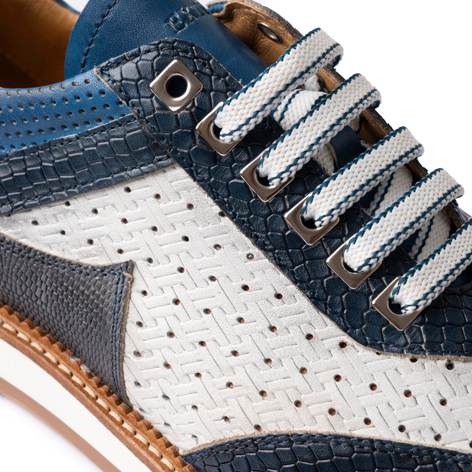 Sneakers Uomo Pelle Di Vitello Marine/Bianco