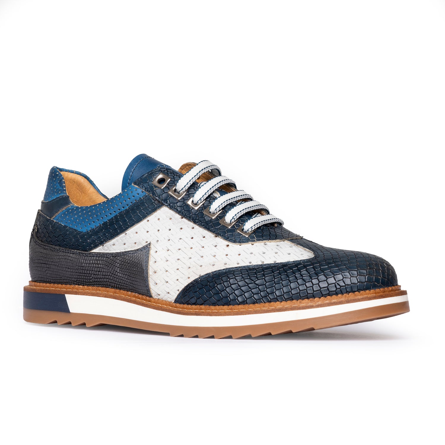 Sneakers Uomo Pelle Di Vitello Marine/Bianco