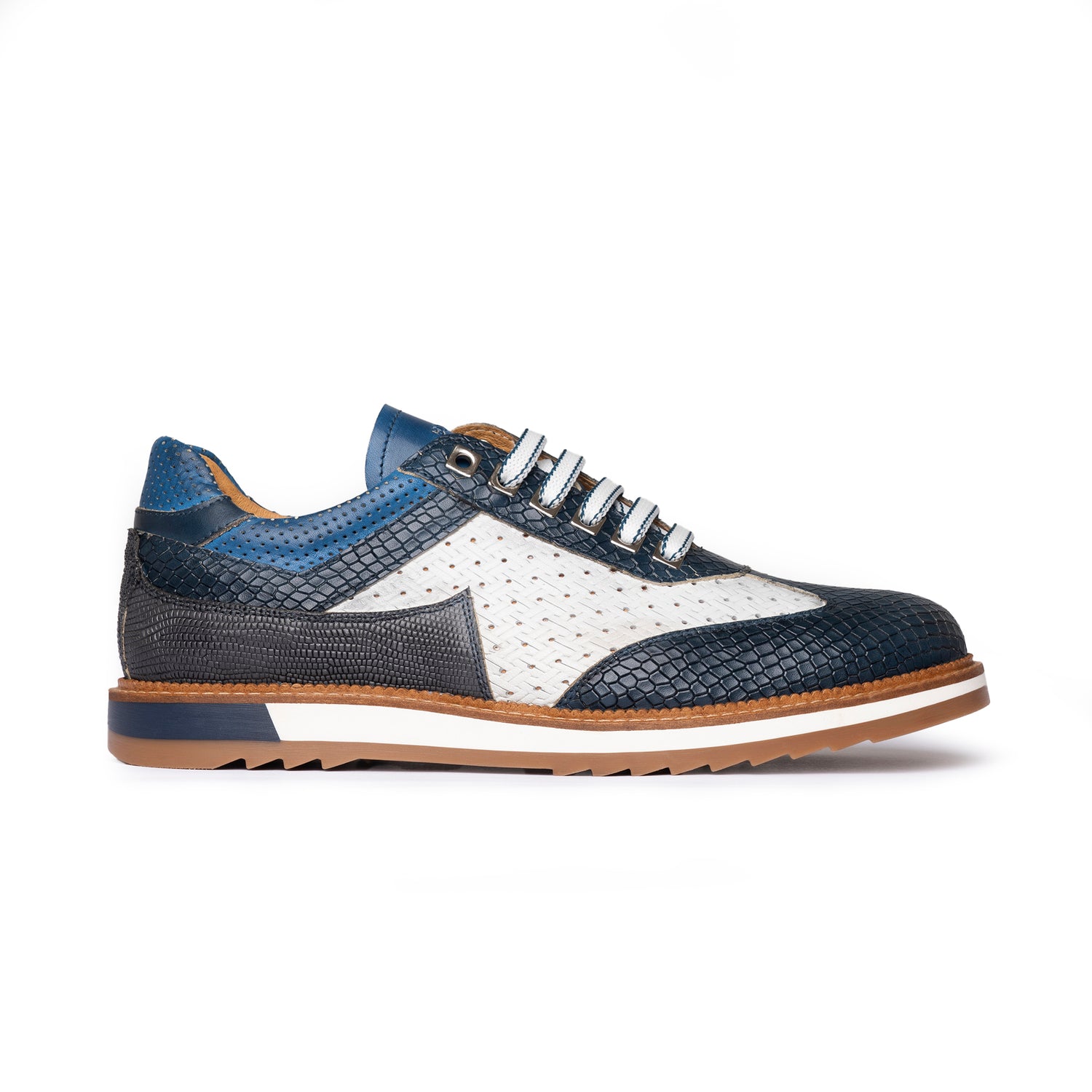 Sneakers Uomo Pelle Di Vitello Marine/Bianco