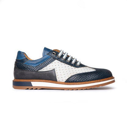 Sneakers Uomo Pelle Di Vitello Marine/Bianco